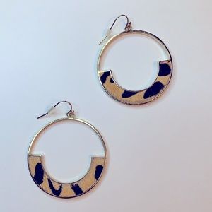 Leopard Print Hoops Earrings